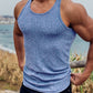 Knit Racer Back Slim Vertical Stripes Fashion Sports Sleeveless T-Shirt Vest