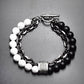 Frosted Map Stone Beaded Metal Men's Personality Trend Jewelry