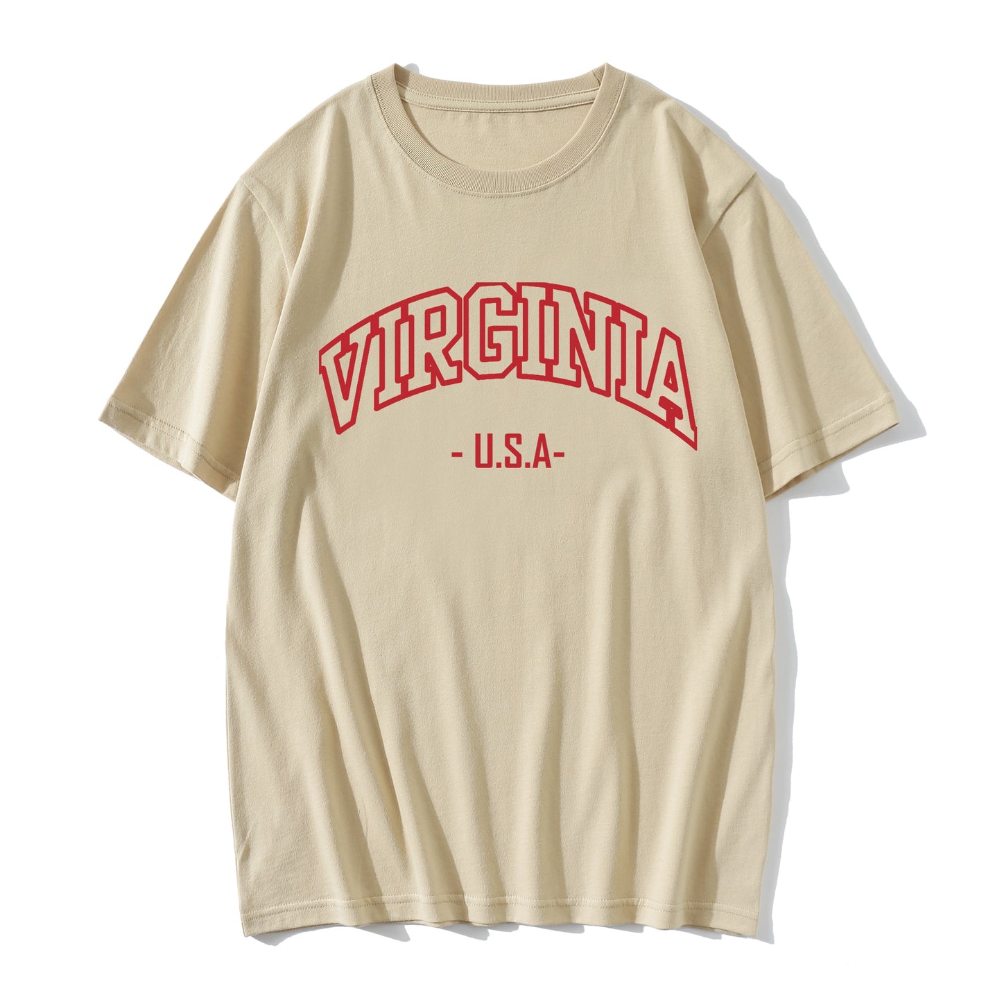 Casual Loose Trend Letter Print Round Neck Short Sleeve T-Shirt