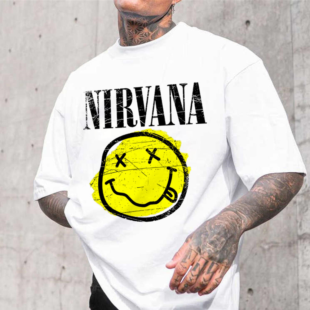 Vintage NIRVANA Band Print Casual Men's T-Shirt