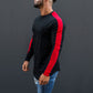 Round Neck Contrast Sports Men's Long Sleeve T-Shirt