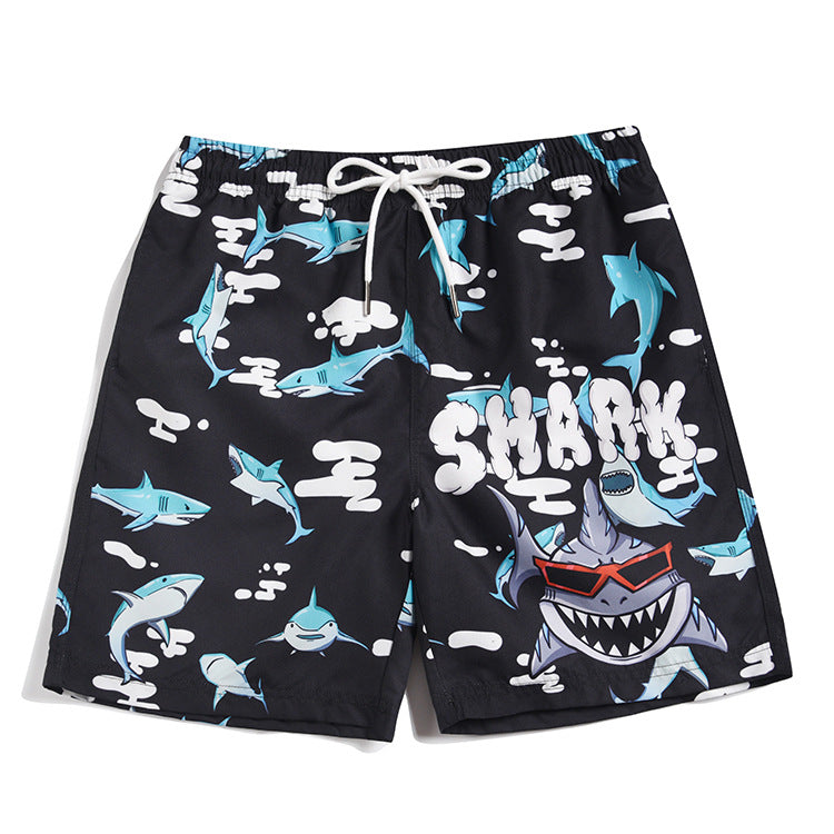 Men's beach pants loose casual cartoon printed shorts