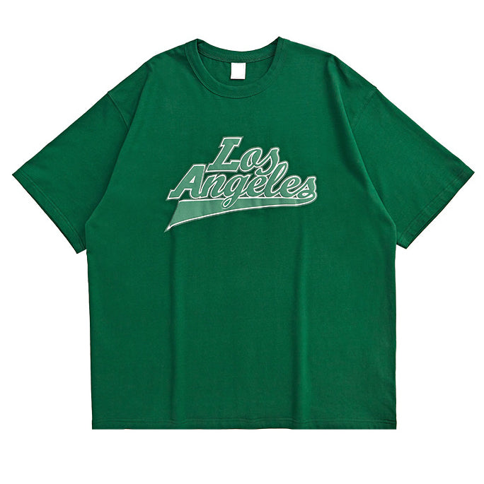 LA Foam Letter Print Short Sleeve Men's T-Shirt