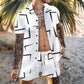 Shorts Loose Short Sleeve Shirt Geometric Print Beach Casual Resort Suit