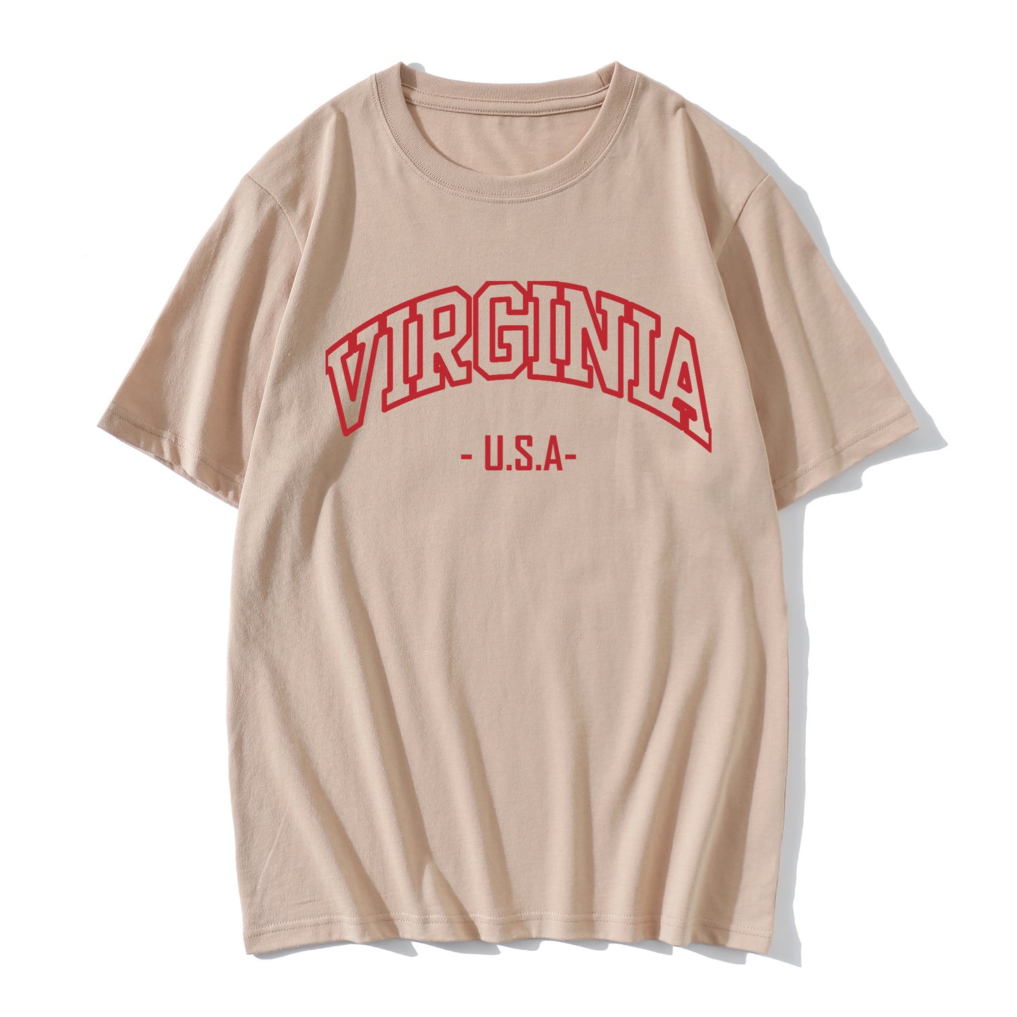 Casual Loose Trend Letter Print Round Neck Short Sleeve T-Shirt