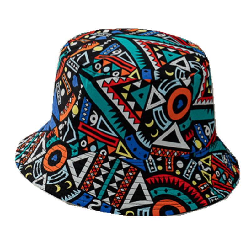 Personalized Reversible Geometric Diamond Contrast Color Casual Bucket Hat