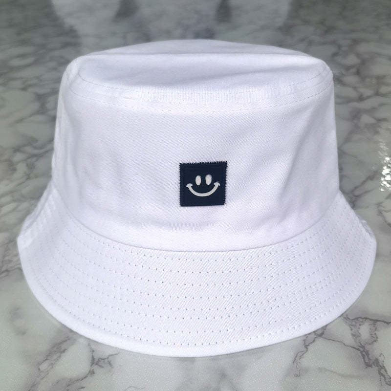 Embroidered Smiley Contrast Casual Bucket Hat