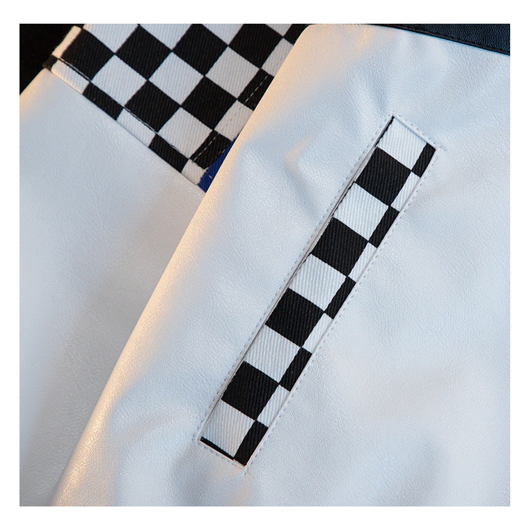 Checkerboard Contrast Jacket Baseball Jersey