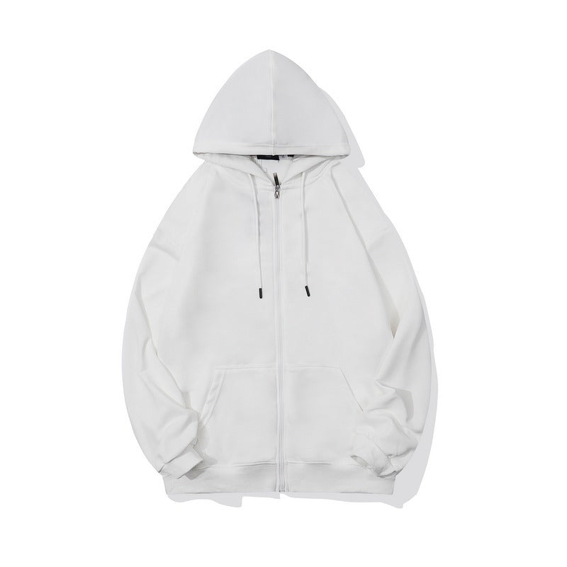 Men's Classic Streetwear Solid Color Zip Up Hoodies 300g