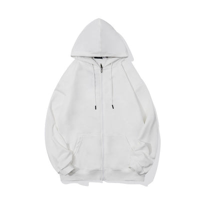 Men's Classic Streetwear Solid Color Zip Up Hoodies 300g