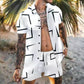 Shorts Loose Short Sleeve Shirt Geometric Print Beach Casual Resort Suit