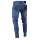 Wool Ripped Patch Denim Pants