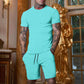 Summer Solid Color Sports Casual Short-sleeved Shorts Suit
