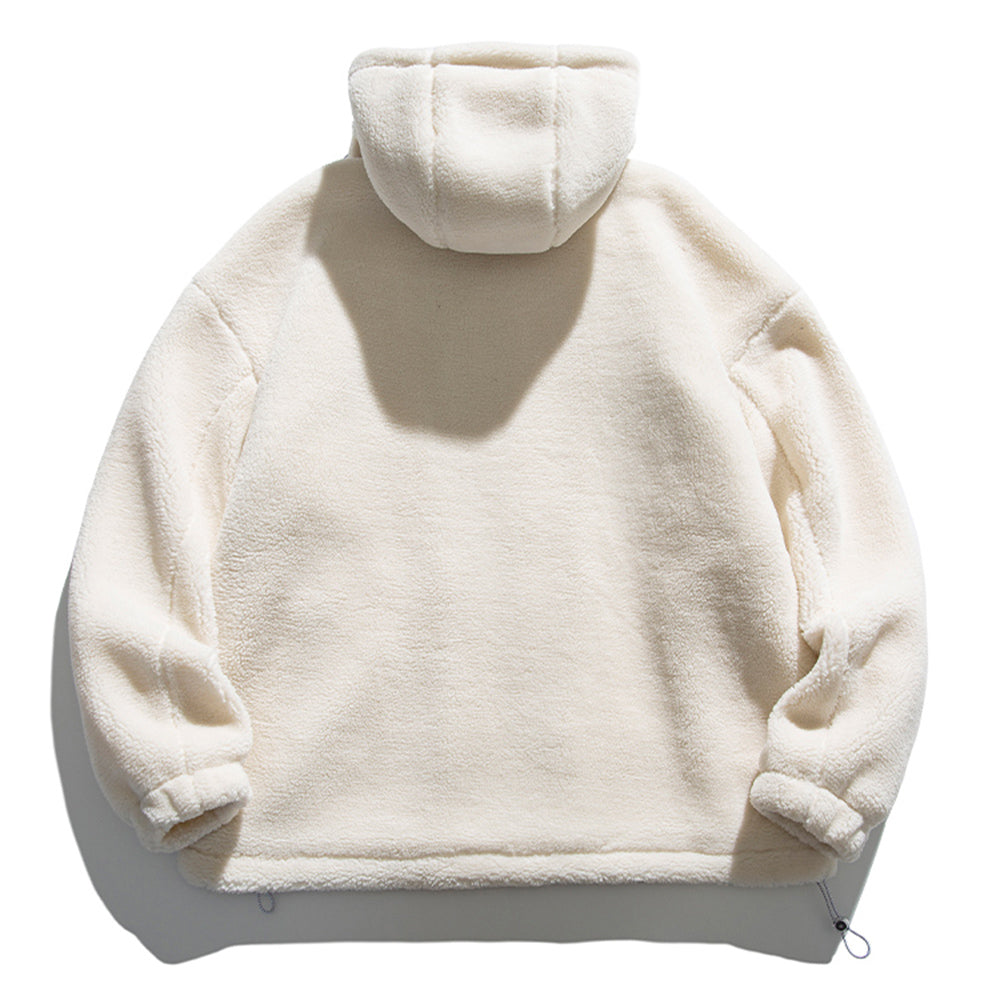 Men's Streetwear Zipper Up Hoode Sherpa Jackets